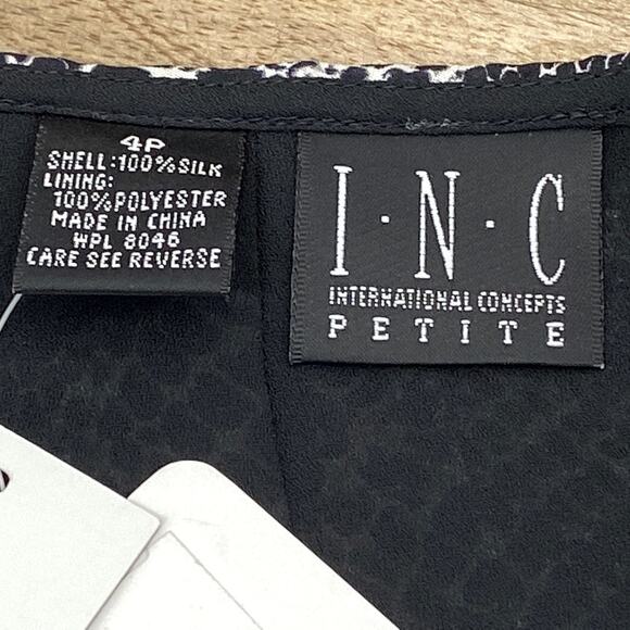 Silk INC International Concepts Petite Skirt 4 New NWT Black White Snake Print - Picture 5 of 8